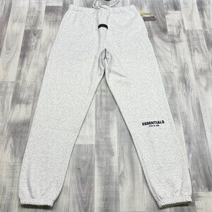 ✅Mens M Essentials Fear of God Gray/Light Oatmeal Sweatpants Joggers Drawstring